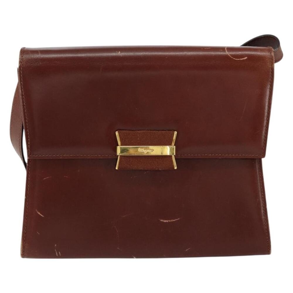 Salvatore Ferragamo Leather Shoulder Bag Brown